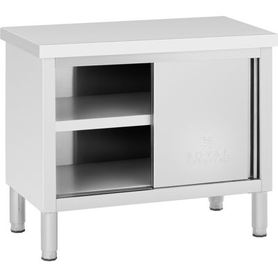 Pracovní skříň z ušlechtilé oceli - PREMIUM - 100 x 50 cm - 330 kg - Royal Catering RCAT-100/50-WTP Pracovní skříň z ušlechtilé oceli - PREMIUM - 100 x 50 cm - 330 kg - Royal Catering RCAT-100/50-WTP