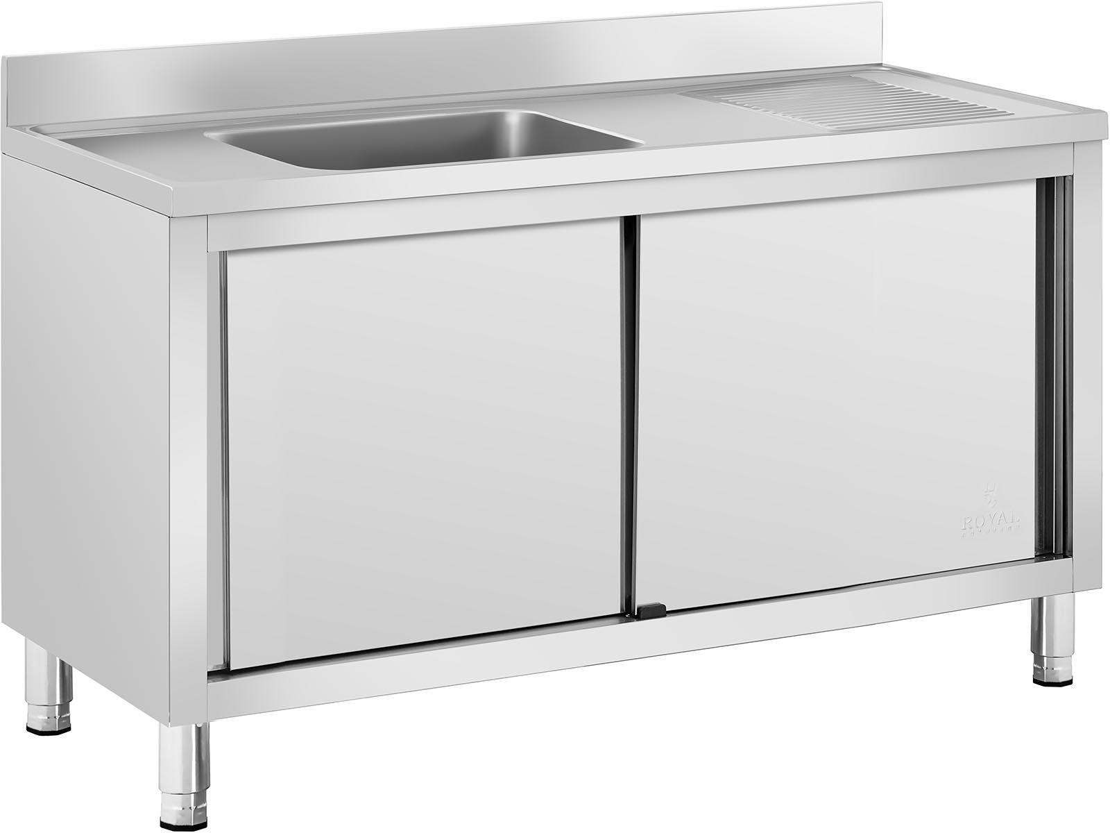 Royal Catering Dřezová skříň - 1 dřez - Royal Catering - ušlechtilá ocel - 500 x 400 x 240 mm RC-IKS05