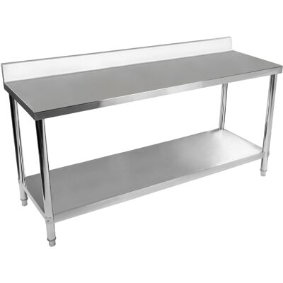 Pracovní stůl z ušlechtilé oceli - ECO - 180 x 60 cm - 400 kg - lemování - Royal Catering RCAT-180/60-S Pracovní stůl z ušlechtilé oceli - ECO - 180 x 60 cm - 400 kg - lemování - Royal Catering RCAT-180/60-S