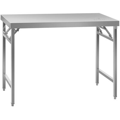Pracovní stůl z ušlechtilé oceli - ECO - 60 x 120 cm - 210 kg - skládací - Royal Catering RCAT-120/60KE Pracovní stůl z ušlechtilé oceli - ECO - 60 x 120 cm - 210 kg - skládací - Royal Catering RCAT-120/60KE