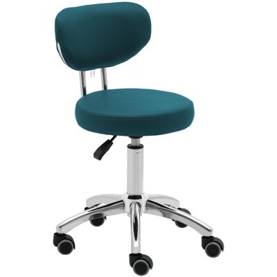 physa Otočná židle na kolečkách s opěradlem - 46–60 cm - 150 kg - tyrkysová ASCONA TURQUOISE physa Otočná židle na kolečkách s opěradlem - 46–60 cm - 150 kg - tyrkysová ASCONA TURQUOISE