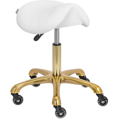 physa Sedlová stolička - 55 - 70 cm - 150 kg - bílá/zlatá PHYSA YORK WHITE_GOLD physa Sedlová stolička - 55 - 70 cm - 150 kg - bílá/zlatá PHYSA YORK WHITE_GOLD