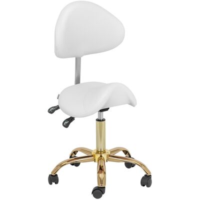 physa Sedlová židle - 51–65 cm - 150 kg - bílá/zlatá PHYSA MANNHEIM WHITE_GOLD physa Sedlová židle - 51–65 cm - 150 kg - bílá/zlatá PHYSA MANNHEIM WHITE_GOLD