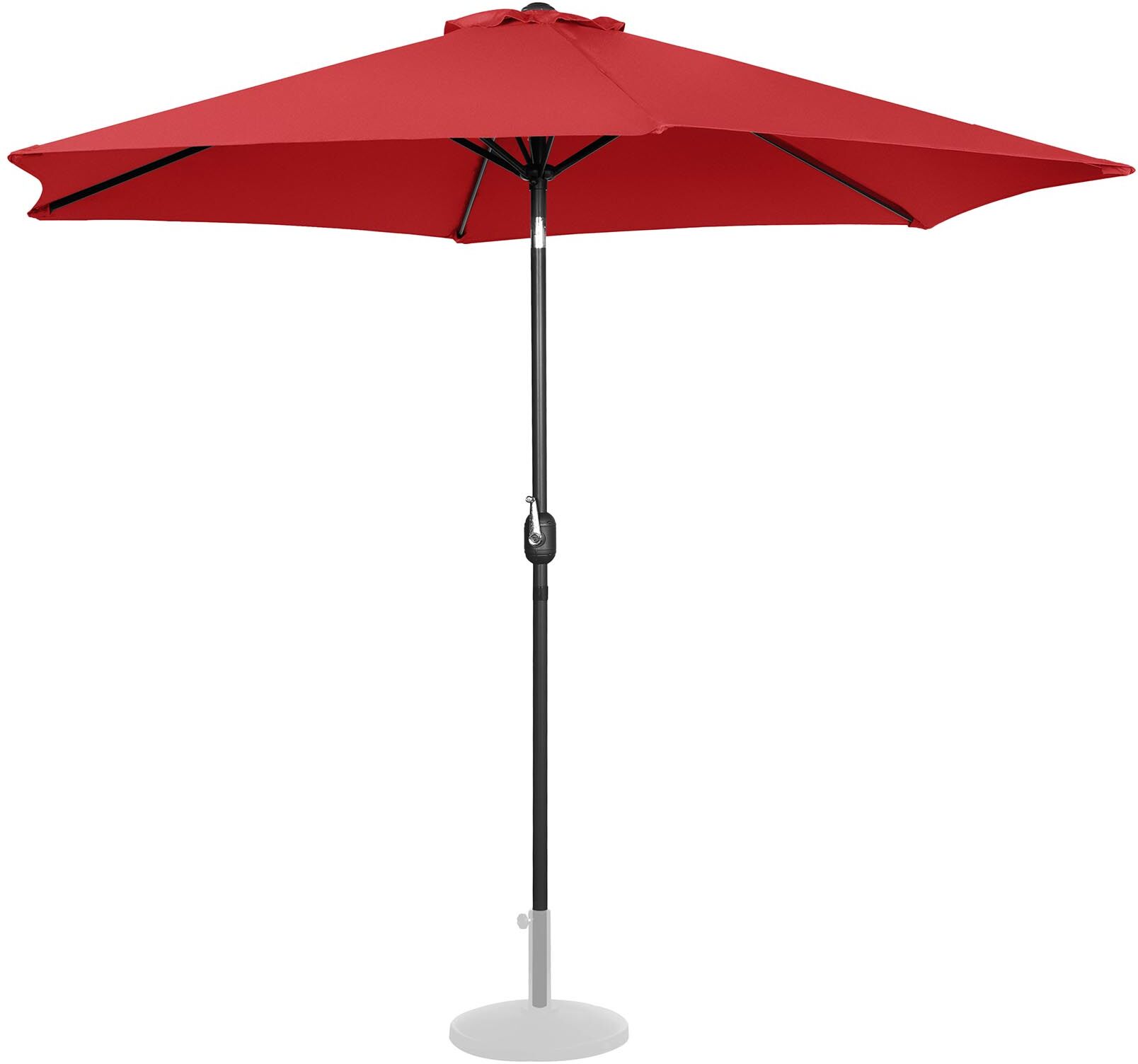 Uniprodo Velký slunečník - červený - šestihranný - Ø 300 cm - s náklonem UNI_UMBRELLA_TR300RE