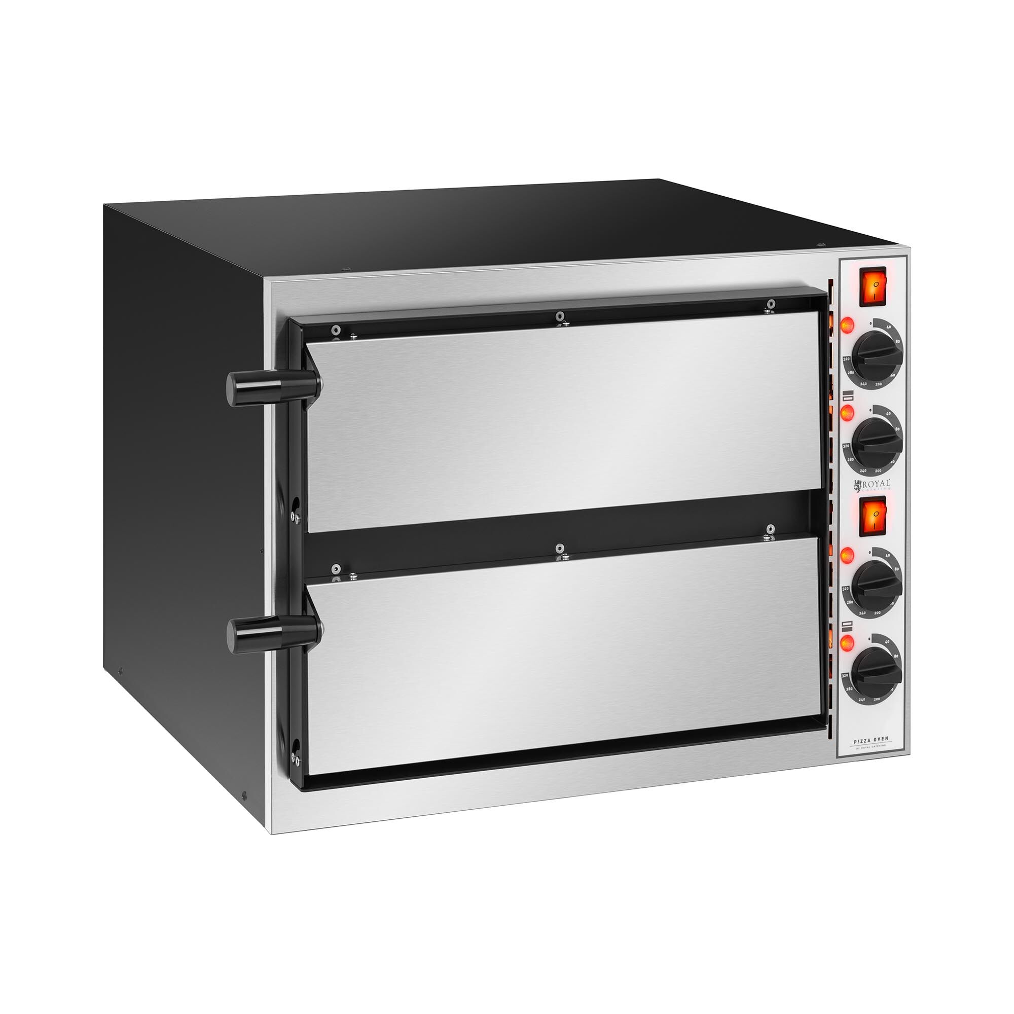 Royal Catering Pec na pizzu - 2 komory - 2 x Ø 32 cm RC-POB2404T