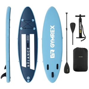 Gymrex Nafukovací stand up paddleboard - 135 kg - světle a tmavě modrá - sada s pádlem a příslušenstvím GR-SPB300