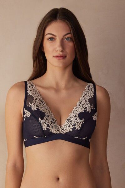 Intimissimi Pretty Flowers Triangle Bra in Lace Žena Modrá Size 2C