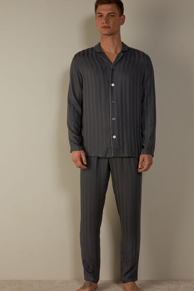 Intimissimi Dlouhé Pyžamo z Modalového Plátna Člověk Šedá Size XL