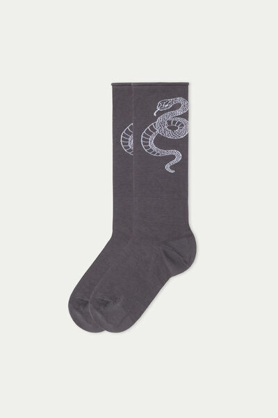 Tezenis Dlouhé Vzorované Ponožky z Lehké Bavlny Žena Cerná Größe TU