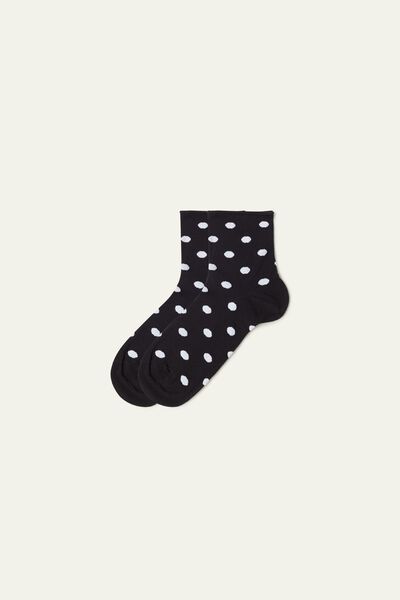 Tezenis Krátké Bavlněné Ponožky se Vzorem bez Lemu Žena Cerná Größe TU