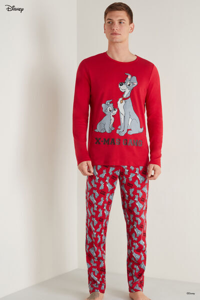 Tezenis Dlouhé Pyžamo s Disneyovským Potiskem Trump Červené Člověk Potisk Größe XL