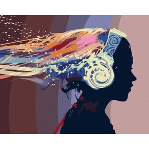 Diamondi - ŽENA SE SLUCHÁTKY, 40x50 cm, vypnuté plátno na rám Diamondi - ŽENA SE SLUCHÁTKY, 40x50 cm, vypnuté plátno na rám