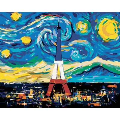 zuty Malování podle čísel - Eiffelova věž podle Vincenta van Gogha, 40x50 cm, vypnuté plátno na rám zuty Malování podle čísel - Eiffelova věž podle Vincenta van Gogha, 40x50 cm, vypnuté plátno na rám