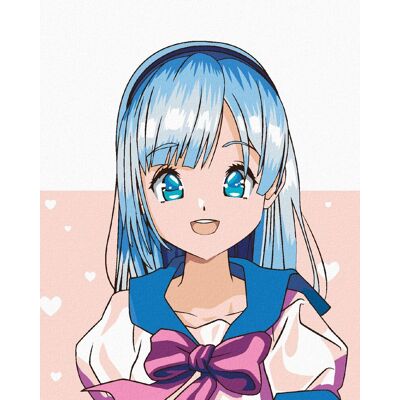 Diamondi - ANIME DÍVKA S MAŠLÍ, 40x50 cm, vypnuté plátno na rám Diamondi - ANIME DÍVKA S MAŠLÍ, 40x50 cm, vypnuté plátno na rám