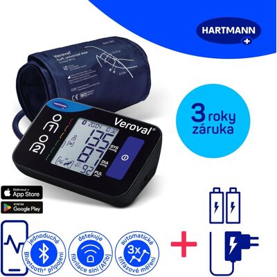 HARTMANN Veroval Compact + Connect s AFIB a Bluetooth připojením + adaptér (set), 3 roky záruka HARTMANN Veroval Compact + Connect s AFIB a Bluetooth připojením + adaptér (set), 3 roky záruka
