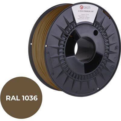 C-TECH filament PREMIUM LINE PLA perleťová zlatá RAL1036 C-TECH filament PREMIUM LINE PLA perleťová zlatá RAL1036
