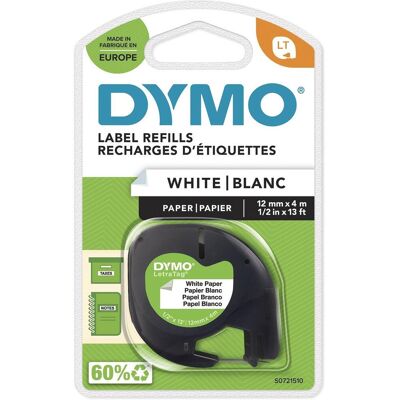 Dymo LetraTag páska papírová, bílá, 12 mm × 4 m Dymo LetraTag páska papírová, bílá, 12 mm × 4 m