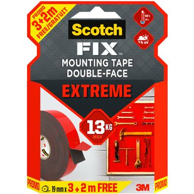 3M Scotch-FIX™ Supersilná oboustranná montážní páska PT1100-193+20, 19 mm × 3 + 2 m 3M Scotch-FIX™ Supersilná oboustranná montážní páska PT1100-193+20, 19 mm × 3 + 2 m