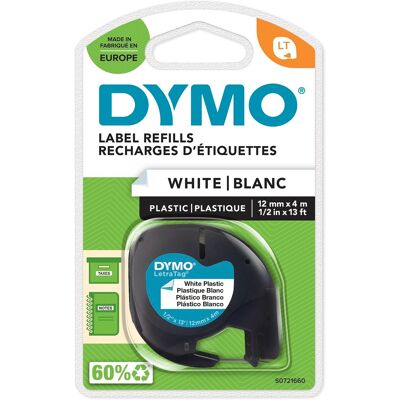 Dymo LetraTAG, 91221, S0721660, bílá/černá, 12 mm Dymo LetraTAG, 91221, S0721660, bílá/černá, 12 mm