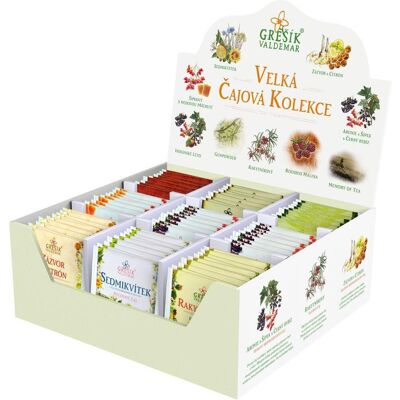 Velká čajová kolekce Grešík - 9 příchutí - 90 sáčků Velká čajová kolekce Grešík - 9 příchutí - 90 sáčků
