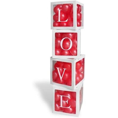 GoDan Dekorativní boxy na balónky love - valentýn - 4 ks GoDan Dekorativní boxy na balónky love - valentýn - 4 ks
