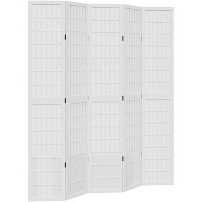 vidaXL Bílý 5-panelový dělicí panel - Dělicí panely vidaXL Bílý 5-panelový dělicí panel - Dělicí panely