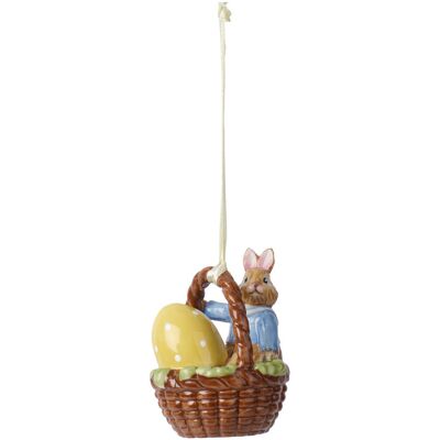 Villeroy & Boch Velikonoční závěsná dekorace z kolekce BUNNY TALES Max v košíku Villeroy & Boch Velikonoční závěsná dekorace z kolekce BUNNY TALES Max v košíku