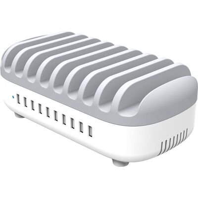 ORICO 120W 10 Port USB Smart Desktop Charging Stand Station White ORICO 120W 10 Port USB Smart Desktop Charging Stand Station White