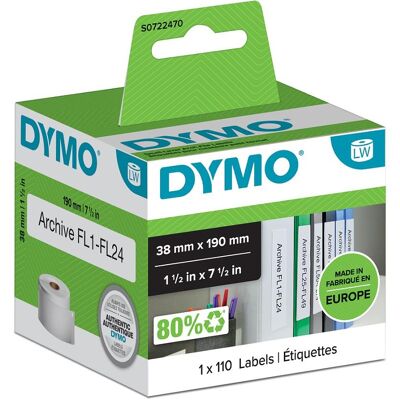 Dymo LabelWriter štítky 38 × 190 mm, 110 ks Dymo LabelWriter štítky 38 × 190 mm, 110 ks