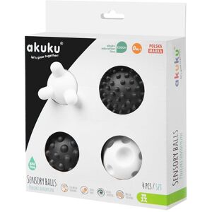 AKUKU sada senzorických míčků černobílé 4 ks AKUKU sada senzorických míčků černobílé 4 ks