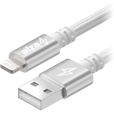 AlzaPower AluCore USB-A to Lightning MFi (C189) 2m stříbrný AlzaPower AluCore USB-A to Lightning MFi (C189) 2m stříbrný