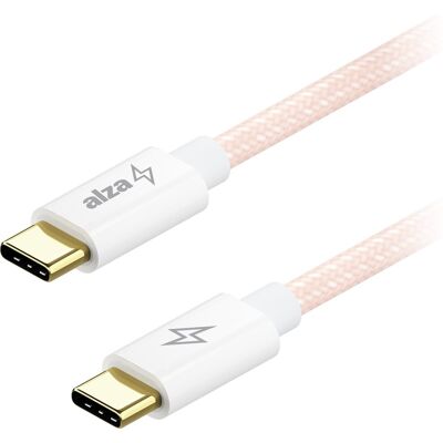 AlzaPower CompactCore USB-C to USB-C 2.0, 100W, 2m - růžový AlzaPower CompactCore USB-C to USB-C 2.0, 100W, 2m - růžový