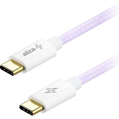 AlzaPower CompactCore USB-C to USB-C 2.0, 100W, 2m - fialový AlzaPower CompactCore USB-C to USB-C 2.0, 100W, 2m - fialový