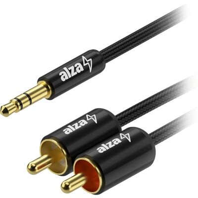 AlzaPower AluCore 3.5mm Jack (M) to 2x RCA (M) 10m černý AlzaPower AluCore 3.5mm Jack (M) to 2x RCA (M) 10m černý