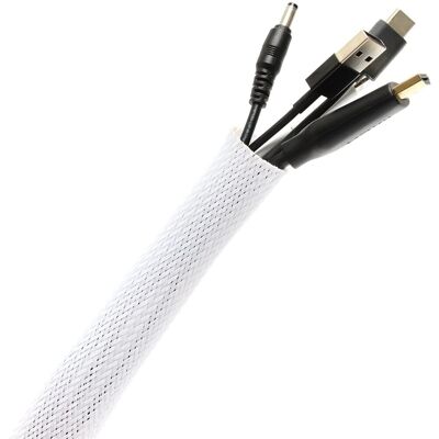AlzaPower Velcrostrap+ Cable Tube 2m bílá AlzaPower Velcrostrap+ Cable Tube 2m bílá