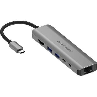 AlzaPower Metal USB-C Dock Station 6v1 with 8K vesmírně šedý AlzaPower Metal USB-C Dock Station 6v1 with 8K vesmírně šedý