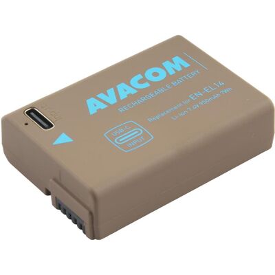 AVACOM Nikon EN-EL14 vstup USB-C Li-Ion AVACOM Nikon EN-EL14 vstup USB-C Li-Ion