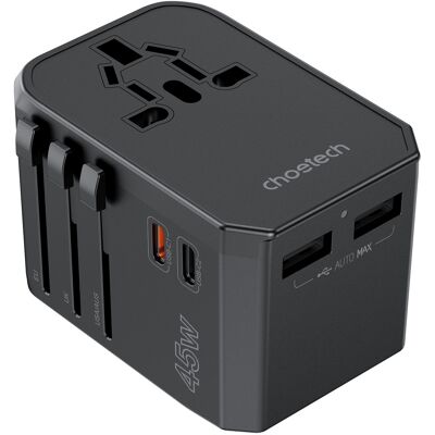 ChoeTech PD45W 2C+2A Travel Wall Charger (US/EU/UK/AU) ChoeTech PD45W 2C+2A Travel Wall Charger (US/EU/UK/AU)
