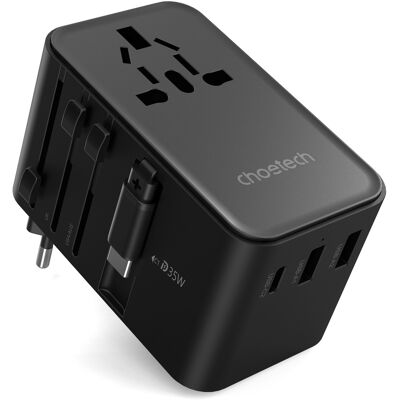 ChoeTech 35W Travel Wall Charger with inside cable (US/EU/UK/AU) ChoeTech 35W Travel Wall Charger with inside cable (US/EU/UK/AU)