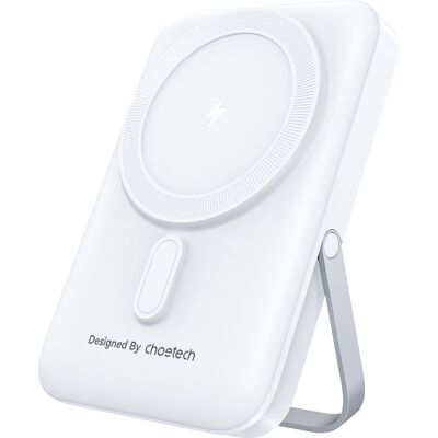 ChoeTech PD20W 10000mAh Magnetic Power Bank with holder white ChoeTech PD20W 10000mAh Magnetic Power Bank with holder white