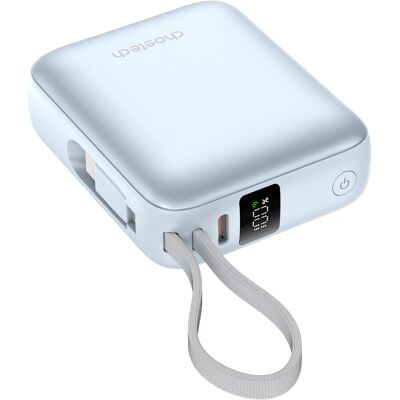 Choetech Mini 35W 10000mAh Power Bank with USB-C input/output Cable-- blue Choetech Mini 35W 10000mAh Power Bank with USB-C input/output Cable-- blue