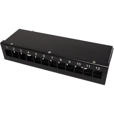 Value Patchpanel pro keystone moduly stíněný - 12 portů, černý Value Patchpanel pro keystone moduly stíněný - 12 portů, černý