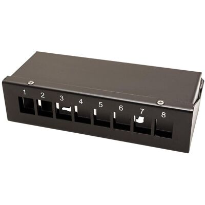 Value Patchpanel pro keystone moduly stíněný - 8 portů, černý Value Patchpanel pro keystone moduly stíněný - 8 portů, černý