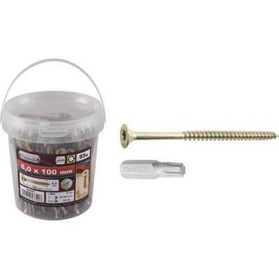 CON B30085 - Nářadí - Sada 85 Torx šroubů, pro dřevotřísku, s žlutým pozinkovaným koncem 6 x 100 mm CON B30085 - Nářadí - Sada 85 Torx šroubů, pro dřevotřísku, s žlutým pozinkovaným koncem 6 x 100 mm