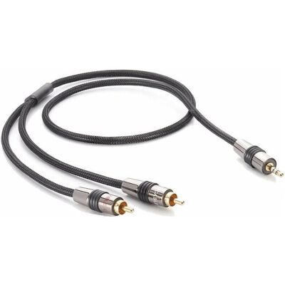 Eagle Cable Deluxe II 3.5mm Jack Male to 2x RCA Male kabel 0,8m Eagle Cable Deluxe II 3.5mm Jack Male to 2x RCA Male kabel 0,8m