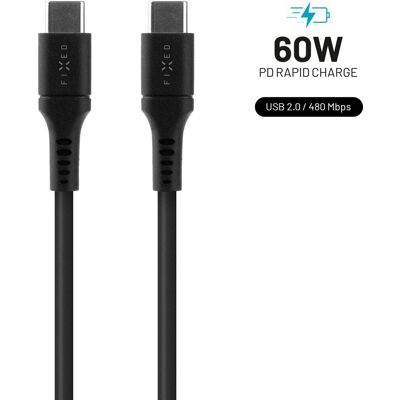 FIXED Cable USB-C/USB-C a podporou PD 2m USB 2.0 60W Liquid silicone černý FIXED Cable USB-C/USB-C a podporou PD 2m USB 2.0 60W Liquid silicone černý
