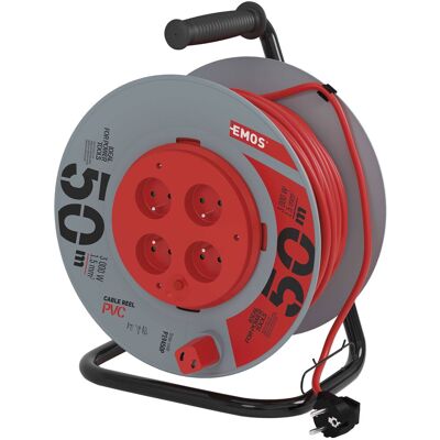 Emos PVC kabel na bubnu s pevným středem – 4 zásuvky, 50m, 1,5mm2 Emos PVC kabel na bubnu s pevným středem – 4 zásuvky, 50m, 1,5mm2