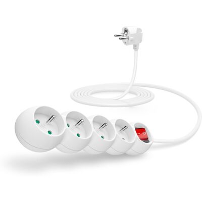 CONNECT IT prodlužovací 230V, 4 zásuvky + vypínač, 3m, bílý CONNECT IT prodlužovací 230V, 4 zásuvky + vypínač, 3m, bílý