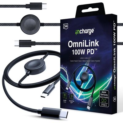 3MK Incharge OmniLink 100W PD Black 1.5m 3MK Incharge OmniLink 100W PD Black 1.5m