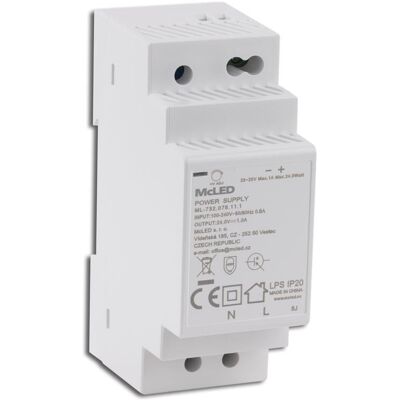McLED Napájecí zdroj 24 W, DC24V/1A, IP20, na DIN lištu McLED Napájecí zdroj 24 W, DC24V/1A, IP20, na DIN lištu